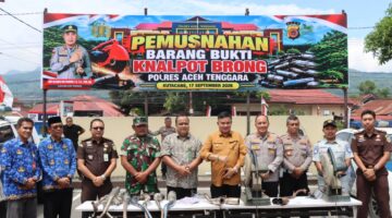 46 Knalpot Brong Dimusnahkan, Polres Aceh Tenggara Tegaskan Komitmen Tertib Berlalu Lintas